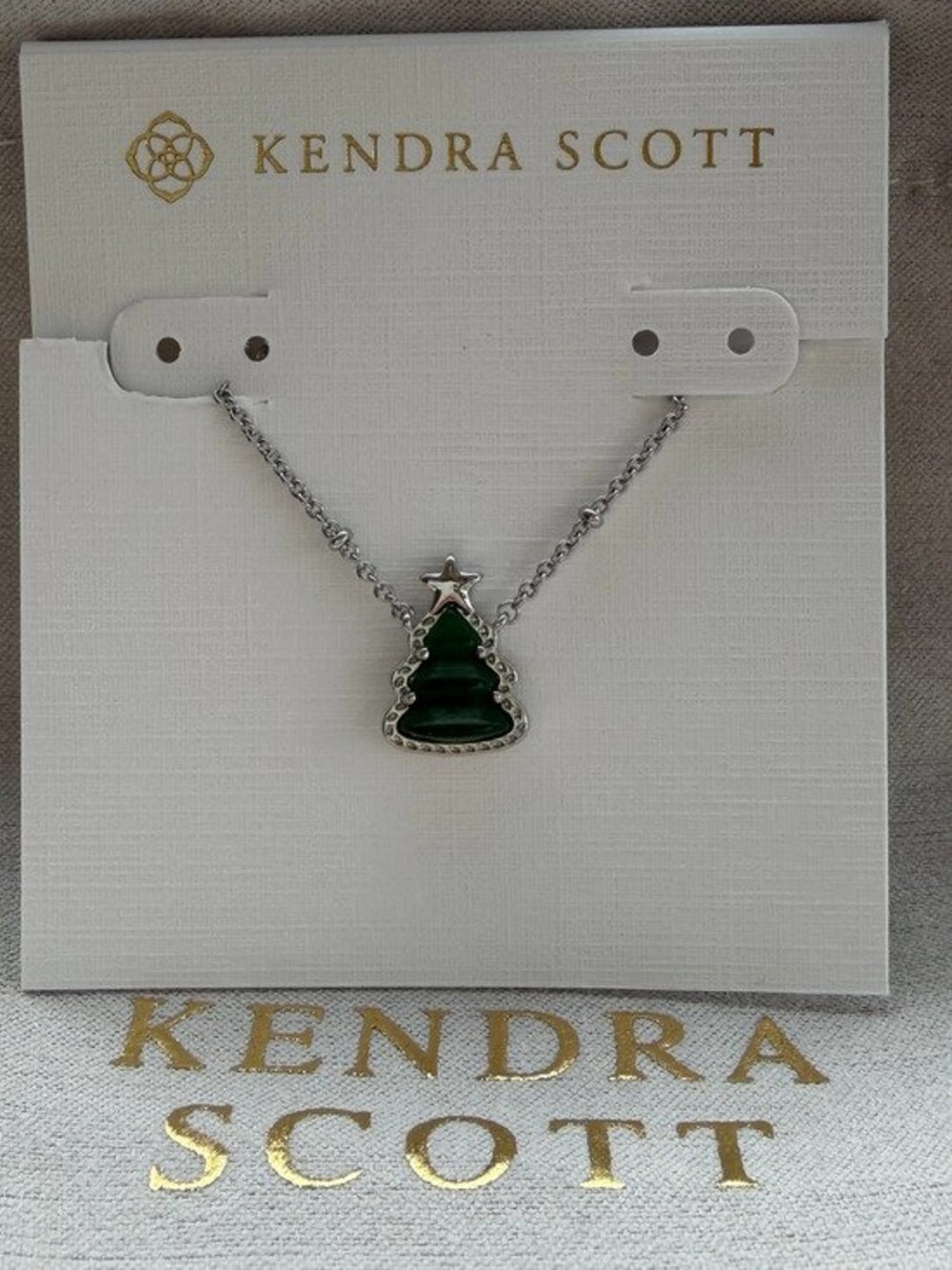 Kendra Scott Silver Christmas Tree Necklace